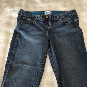 PAIGE Women's Dark Blue Straight Leg Jeans